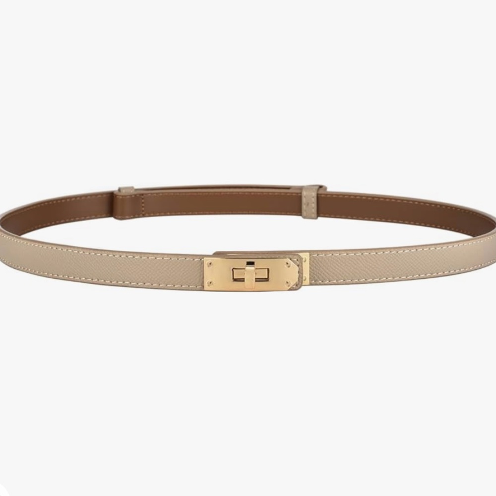 Premium faux leather adjustable belt -available in tan, cognac brown, & black - Picture 9 of 10